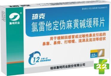 琦克(氯雷他定伪麻黄碱缓释片)