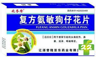 复方氨敏狗仔花片